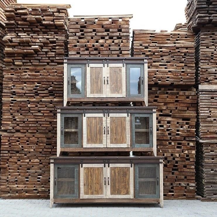 International Furniture Direct 900 Antique 1537180 Rustic 70" TV Stand